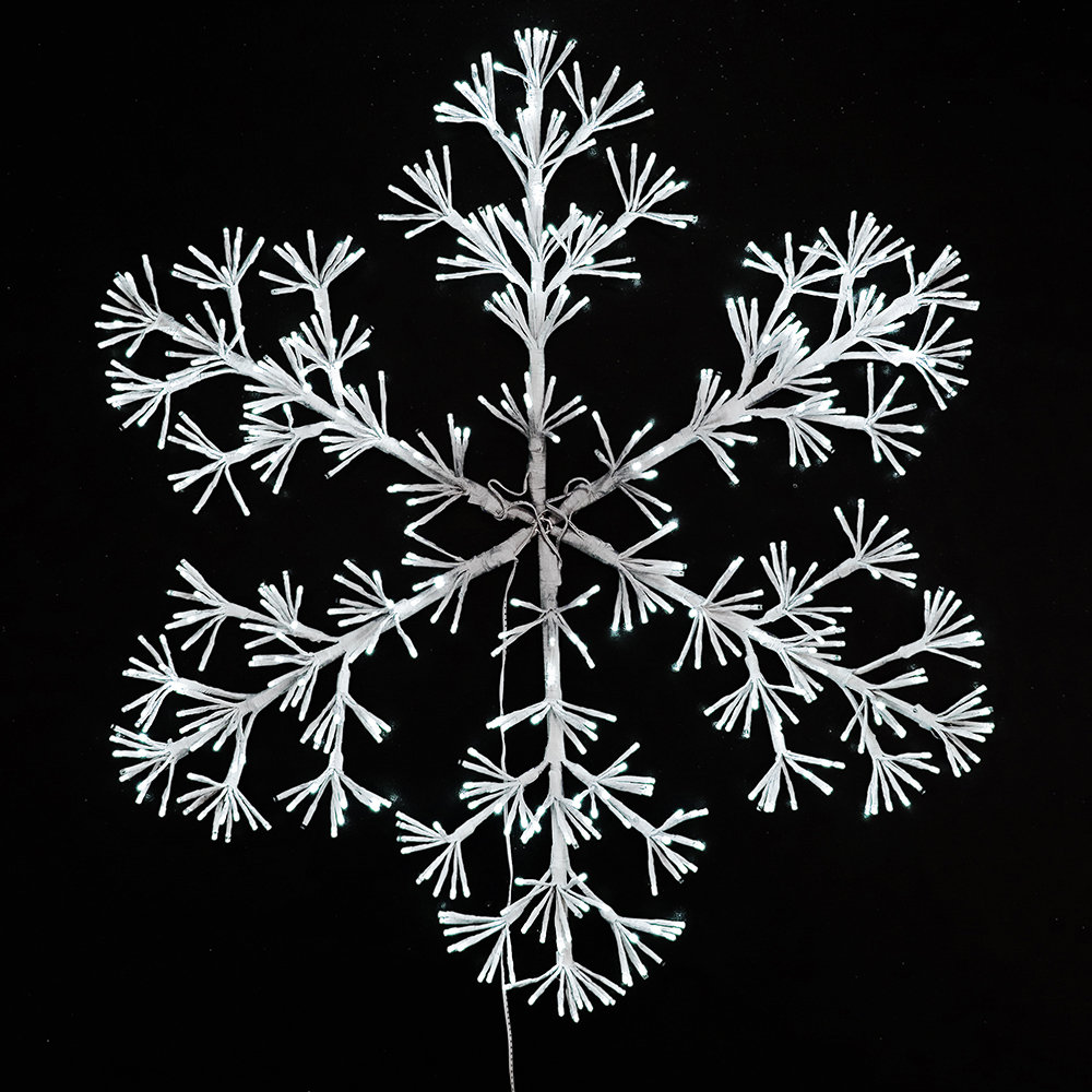 36" Pure White Sparkler Snowflake 660 LED Lighted Window Décor Holidynamics, Inc