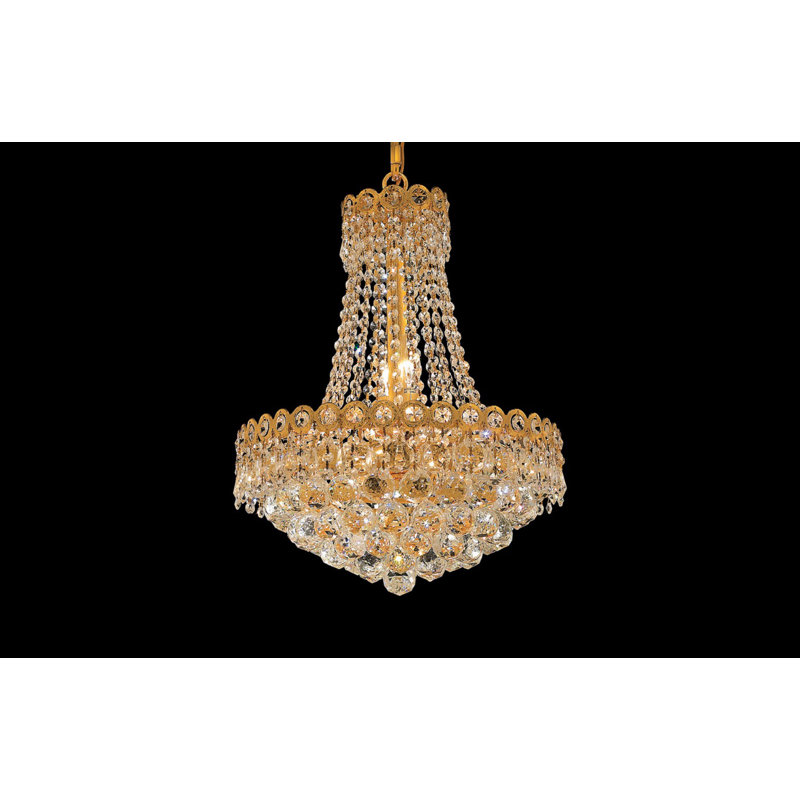 Lustre empire unique à 11 lumières Zoila, Or