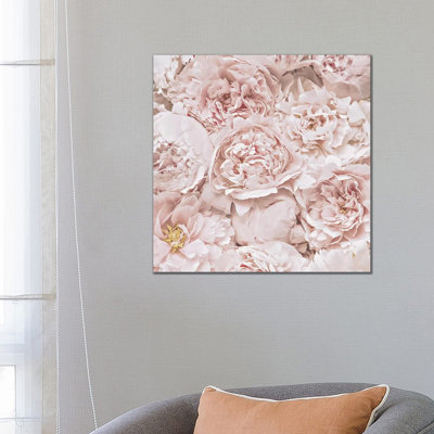 Flowers Peony Blush Square by Monika Strigel - Wrapped Canvas Print