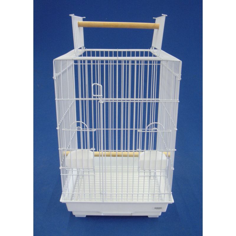 Cage à oiseau toit ouvert, blanc