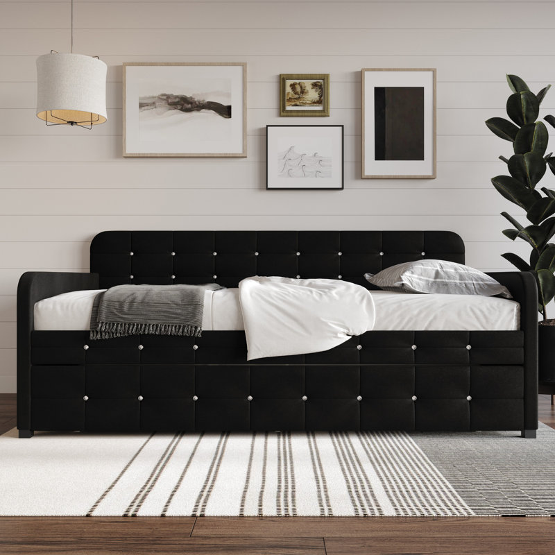 Giaimo Upholstered Twin Daybed, Black