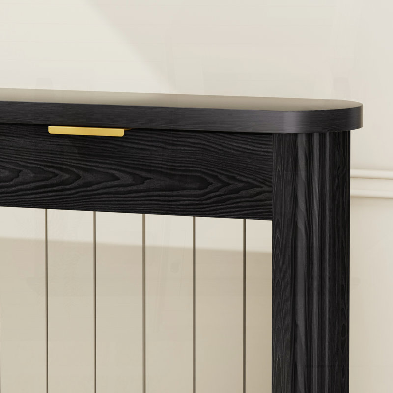 Canapé 70,1 "à motif ondulé avec 3 tiroirs - Noir, Noir