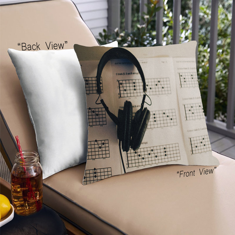 Coussin Music Notes, Microsuède