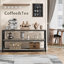 Console de 55 pouces en gris - Table à 3 niveaux avec tablettes de rangement pour le couloir, le salon ou la chambre à coucher