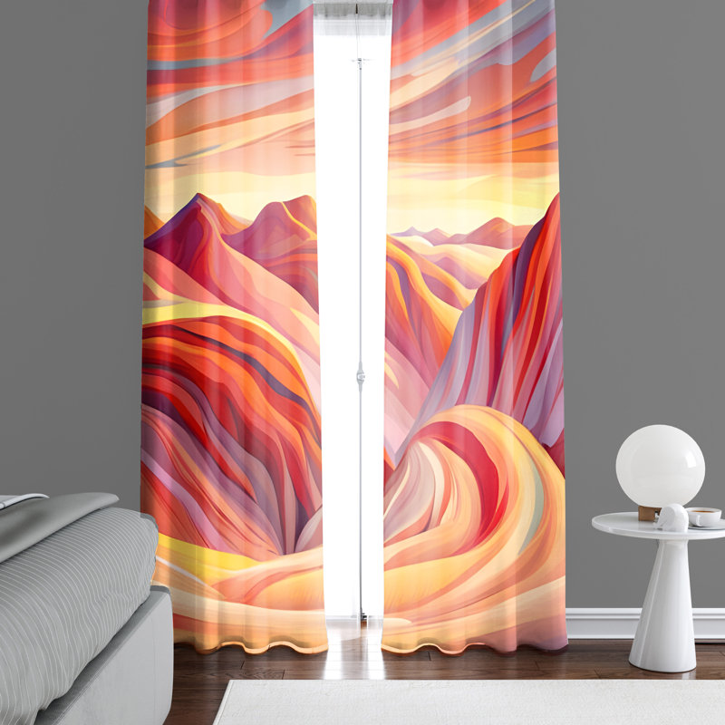 Paire de rideaux semi-transparents en polyester Serop, L 40 po x L 61 po