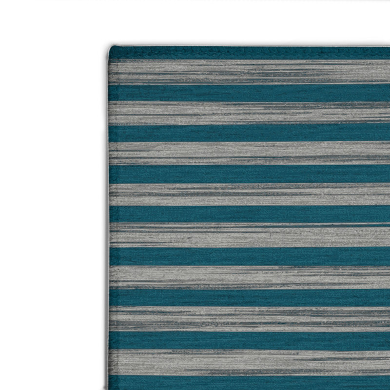 Tapis intérieur / extérieur vert HorizontalStripes, Rectangulaire 2 pi x 3 pi