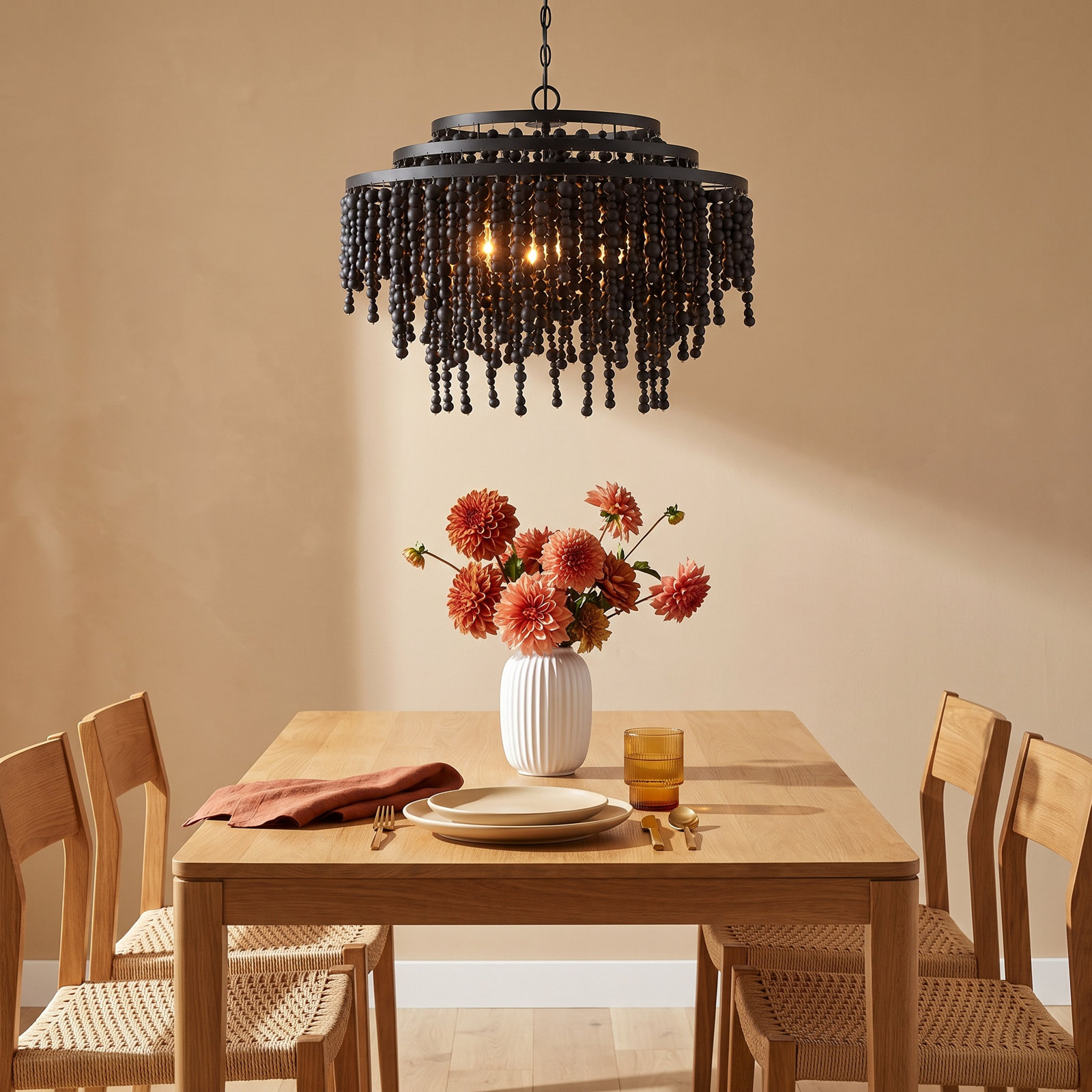 Marli 6-Light Chandelier, Matte Black