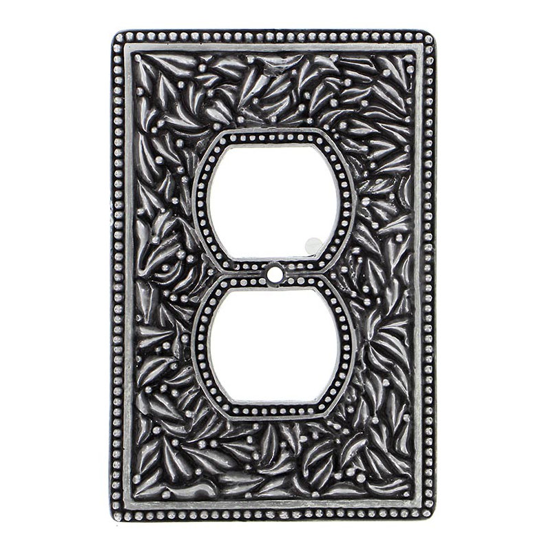 San Michele 1-Gang Duplex Outlet Wall Plate, Vintage Pewter