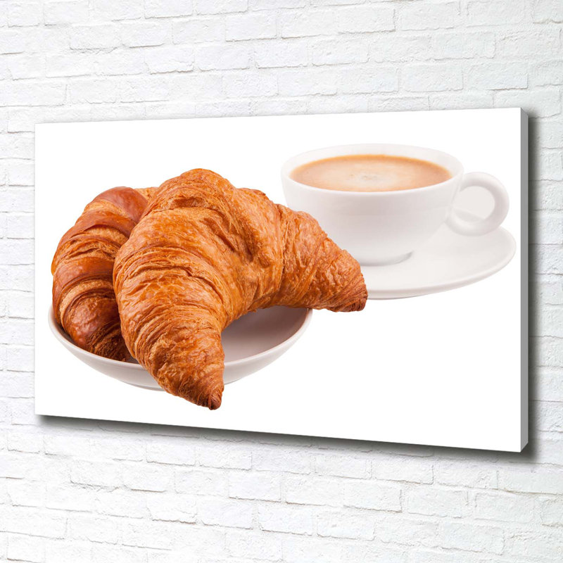Croissants And Coffee - Wrapped Canvas Print