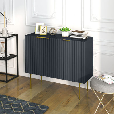 Accent Cabinet w/ Gold Leg for Living Room Dining Room Hallway Black