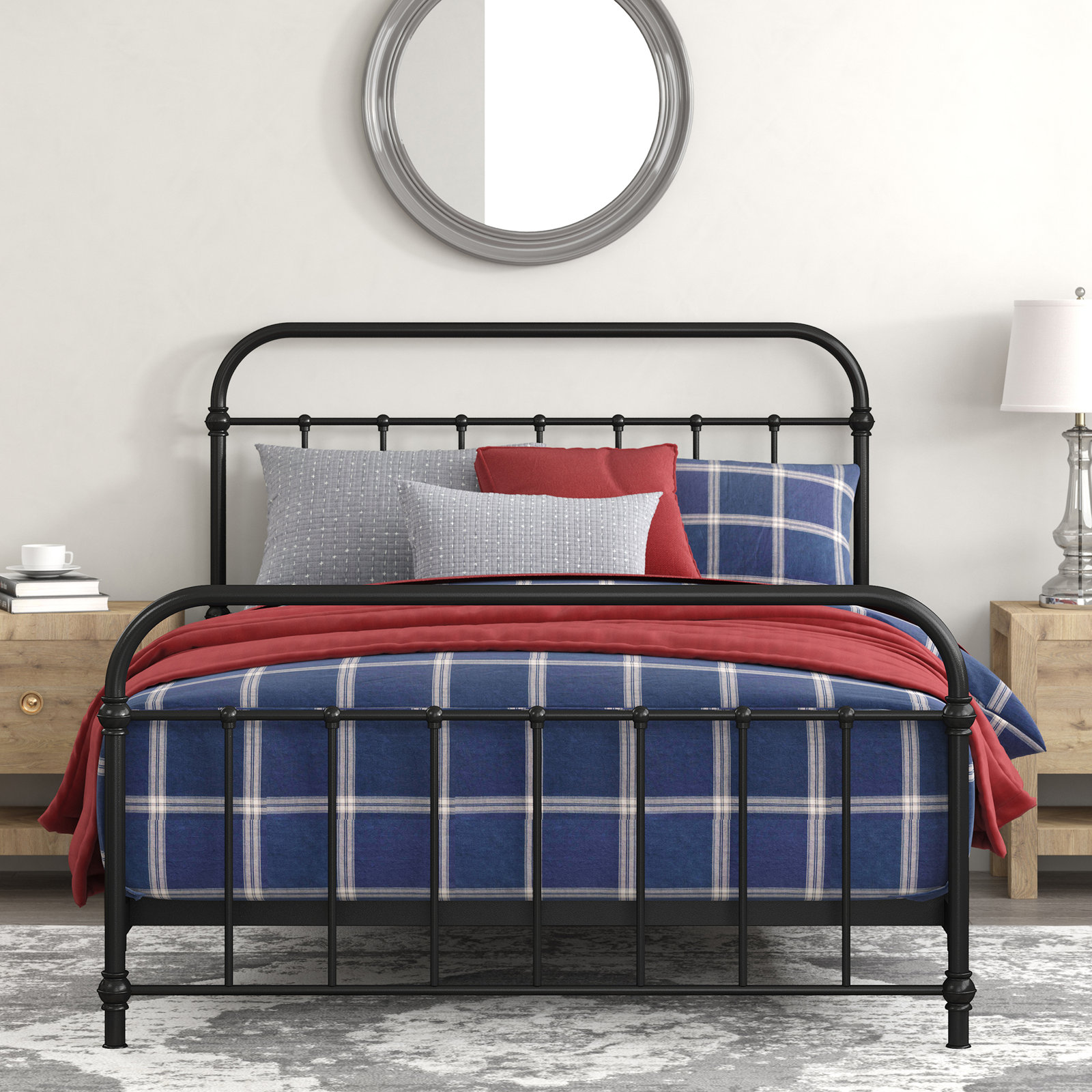 Niles Metal Bed, Queen, Black