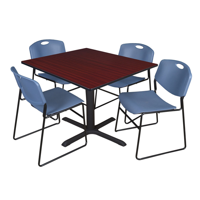Table de salle à manger Neyland Cain, 29" H x 48" L x 48" W, Cerisier, Blue