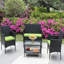 Fauteuil d'extérieur 4 pièces, table à thé, coussins et sièges d'extérieur pour PC: fauteuils, table