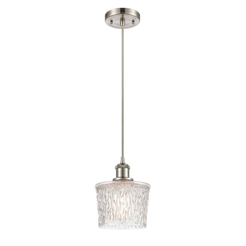 Luminaire suspendu 1 lumière Camire, Nickel satiné brossé, Ampoule DEL 6 watts Vinage, H 11,25 po