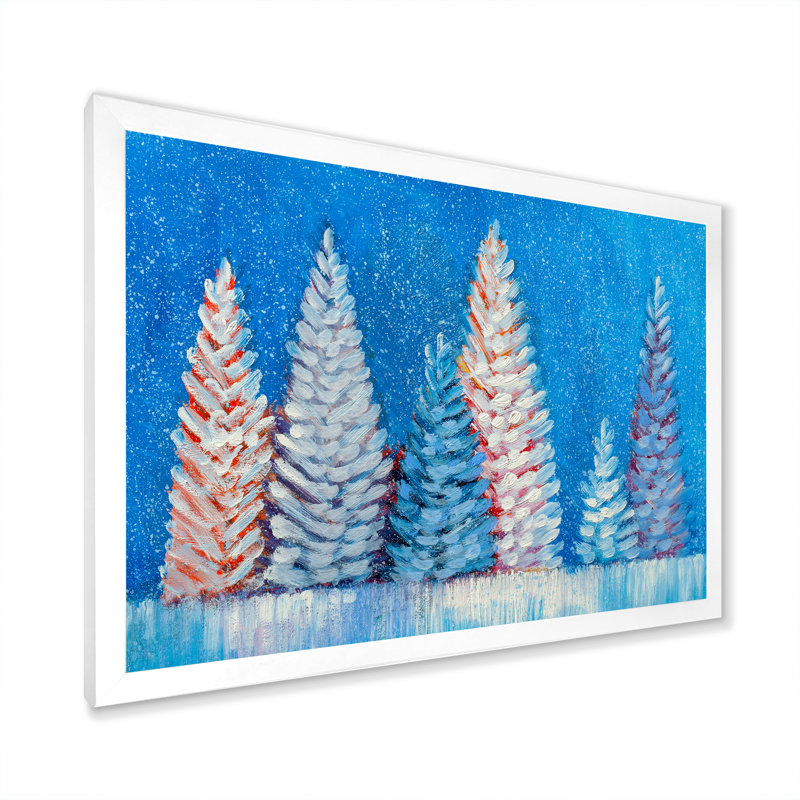 «Winter Forest Abstract Landscape», reproduction d'art sur toile traditionnelle, Impression blanche sur toile encadrée