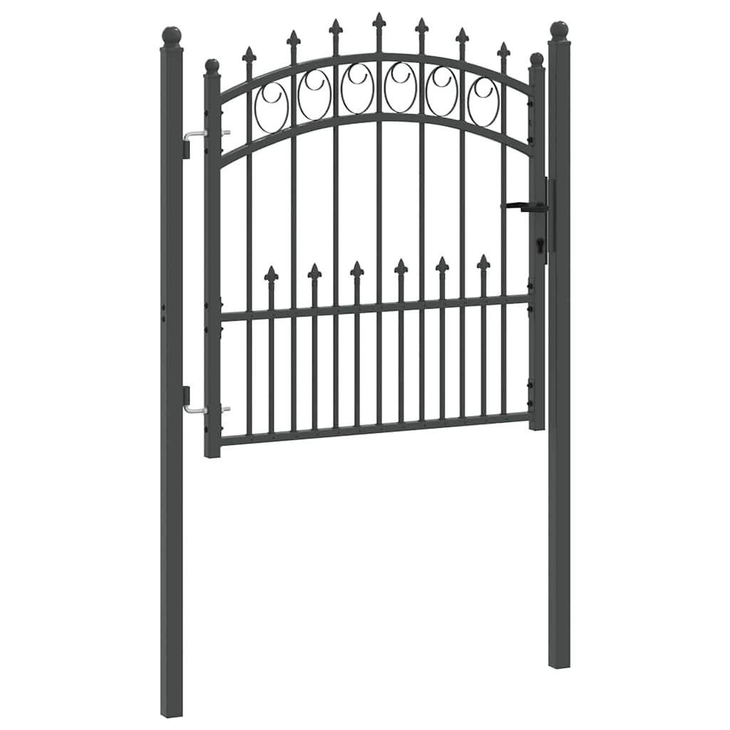 Vidaxl Fence Gate With Spikes Grey 125 X 100 Cm Powder-Coated Steel