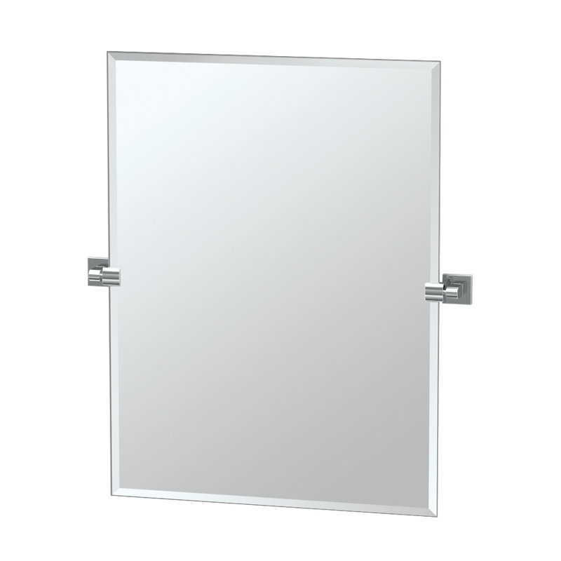 Miroir mural rectangulaire moderne sans cadre et biseauté | miroir pivotant pour meuble-lavabo de la salle de bain Elevate
