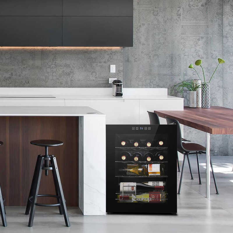 Winado Single Zone 16.99'' Freestanding 16 Bottle Wine Refrigerator