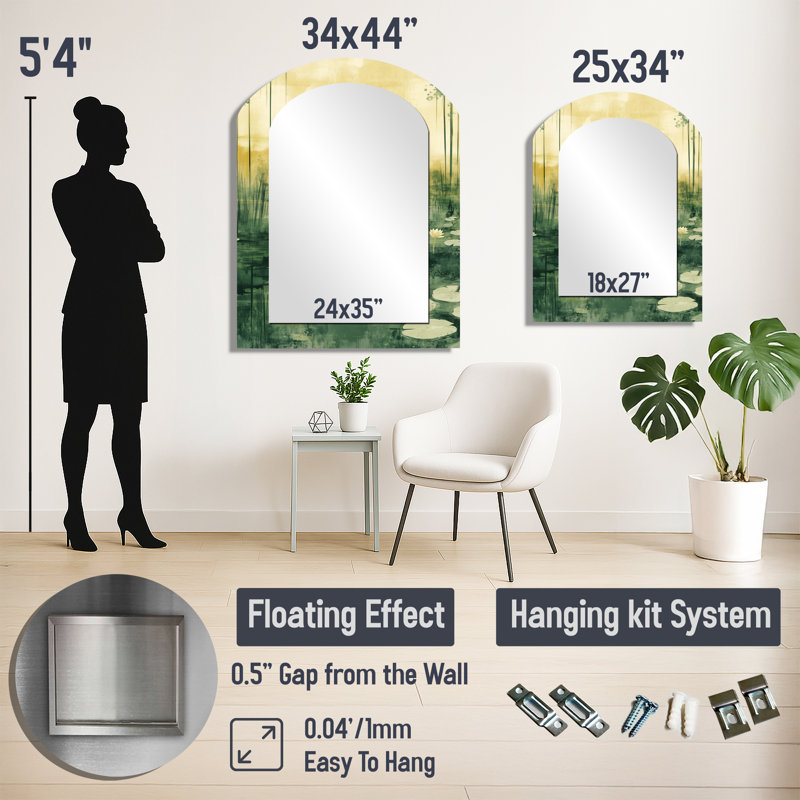 Miroir mural Farmhouse - Lotus by the Pound Lake, 43" x 33"