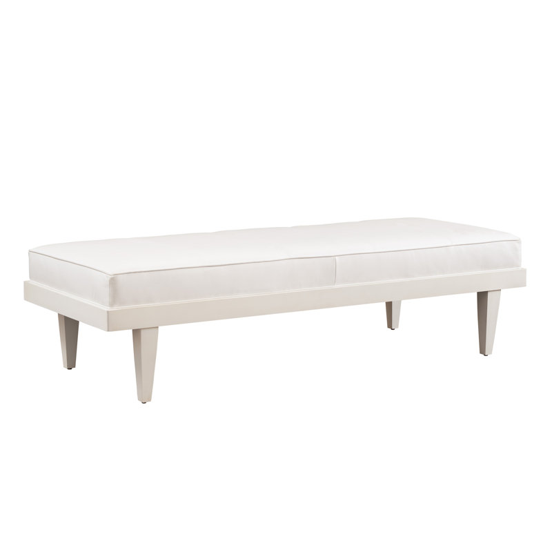 Barclay Butera Upholstery Leather Bench, White