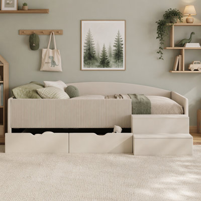 Upholstered Daybed with Storage Drawers