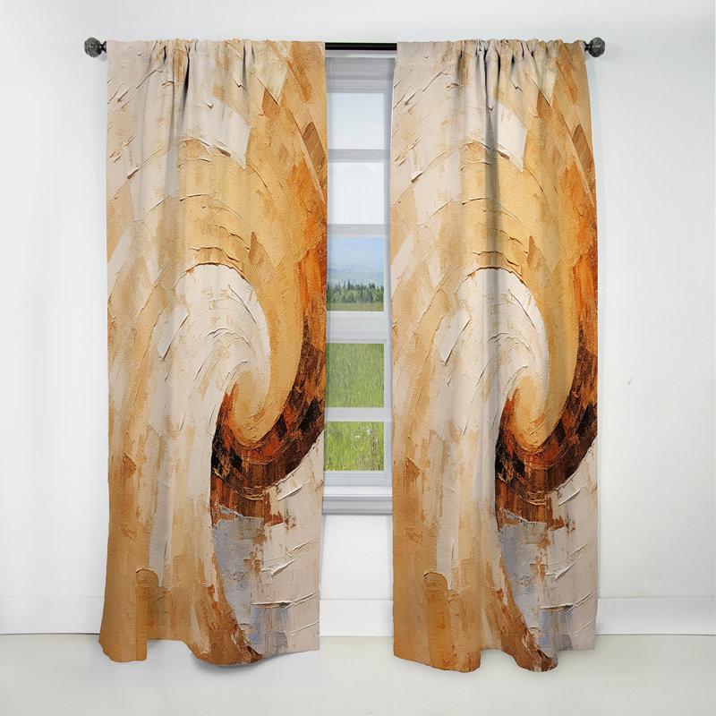 Branham - Abstract Spirals Curtain - Blackout Abstract Curtain - 1 Panels, 52" W x 95" L