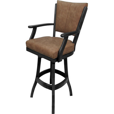 Havertown Swivel Wood Counter Stool with Arms
