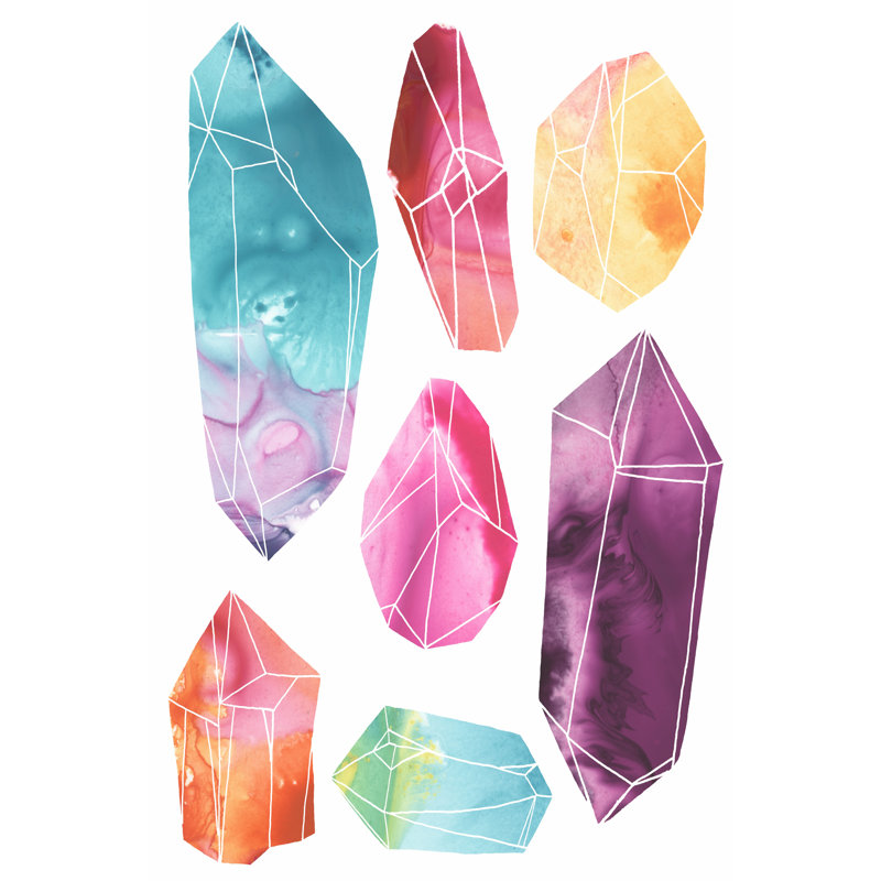 Prism Crystals I by June Erica Vess - Wrapped Canvas Painting, 30cm H x 20cm W x 3.8cm D