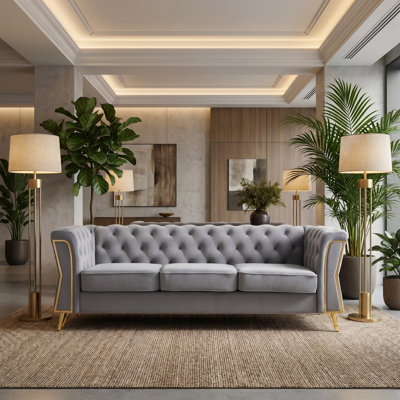Elira 87.4'' Velvet Flared Arm Sofa