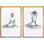 Art minimaliste féminin, croquis de chambre à coucher moderne, impression sur toile encadrée, 2 pièces