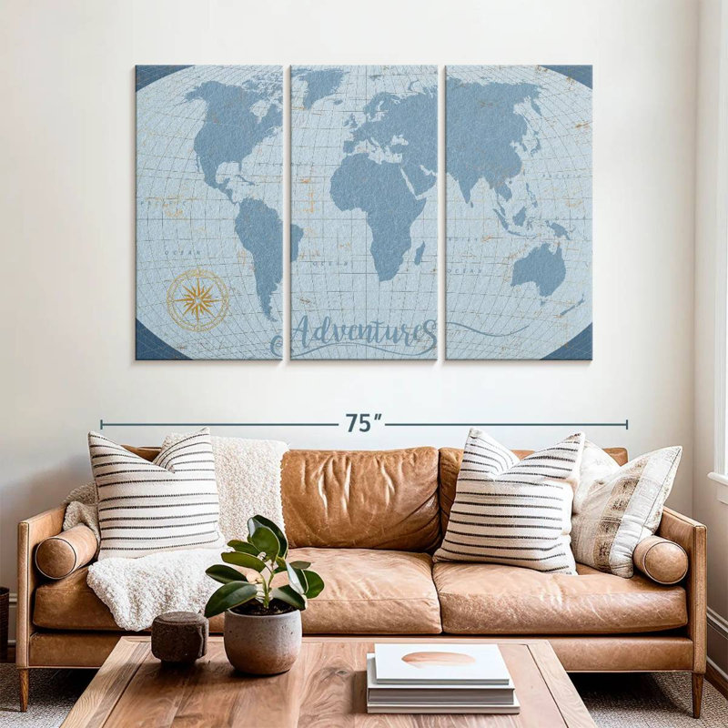 Carte du monde de Senne Adventures, H 42 po x l 65 po
