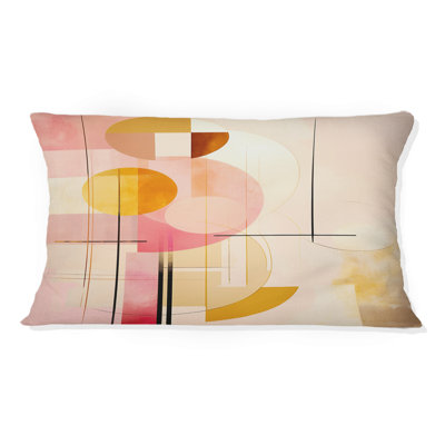 Pleine lune pleine floraison rétro or rose II - Coussin décoratif imprimé géométrique abstrait
