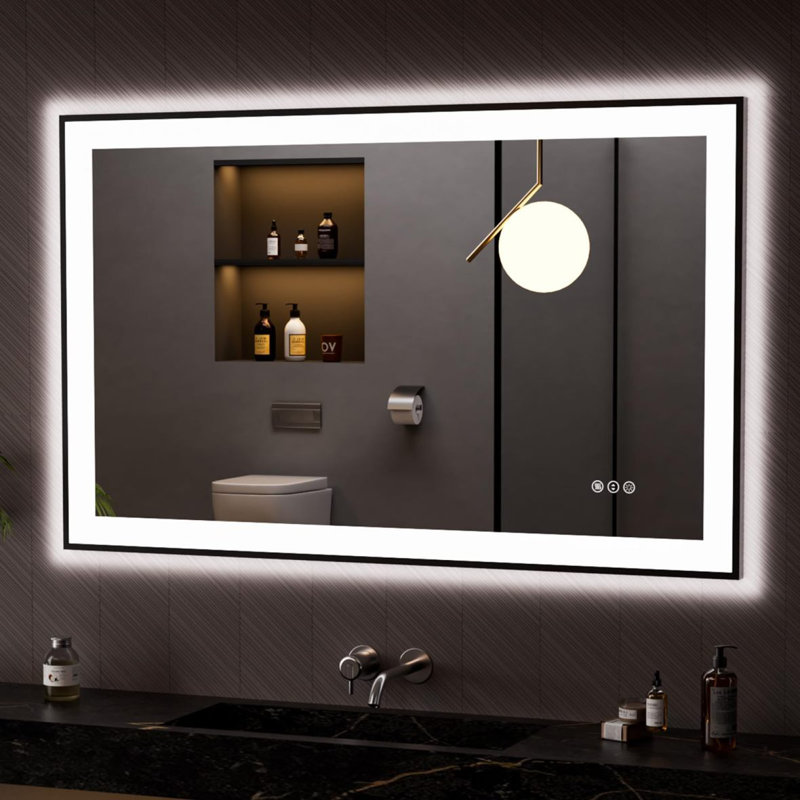 Miroir mural anti-buée, 30" x 48", Blanc2