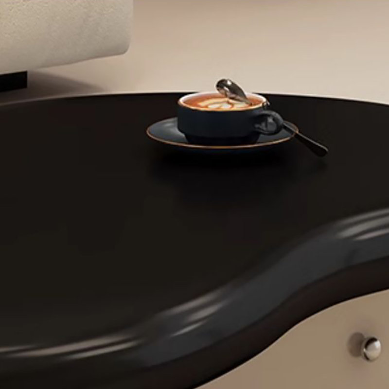 Table basse à piédestal avec rangement, Noir, H 14,2 po x L 47,2 po x l 23,6 po
