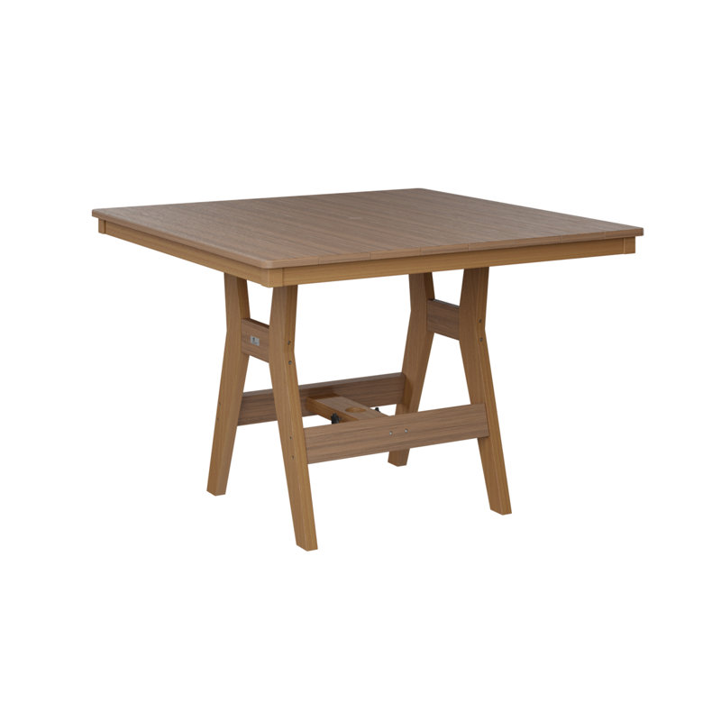 Harbor Outdoor Square Dining Table, Natural Teak, 38.37" H x 44" W x 44" D, Antique Mahogany