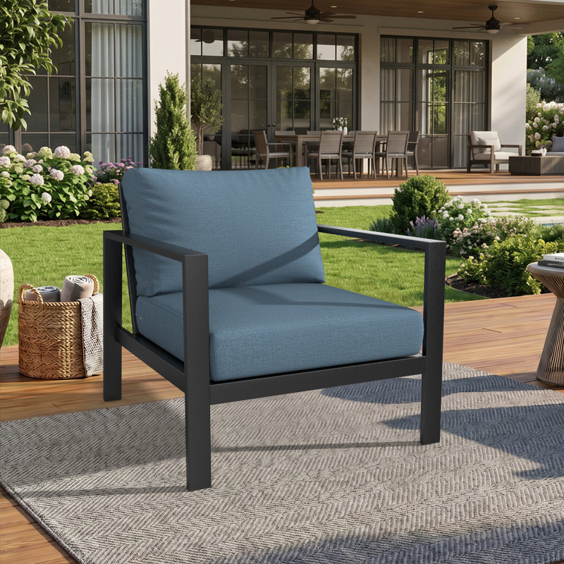 Amala Sunbrella® Outdoor Deep Seating Cushion, 28.5" W x 28.5" D, Sunbrella® Spectrum Denim Plainweave
