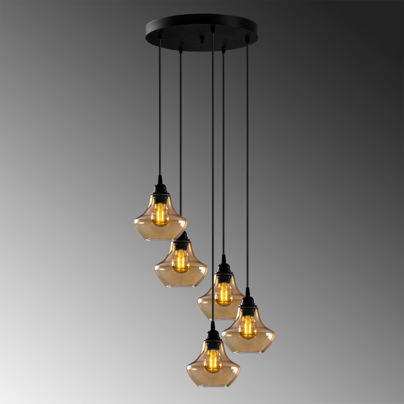 Pridemore 5 - Light Black Cluster Pendant