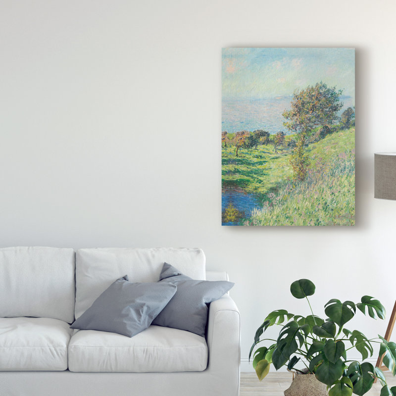 « coup de évent, 1881 » par claude monet, reproduction de peinture à l’huile sur toile tendue, H 47 po x l 35 po x P 2 po
