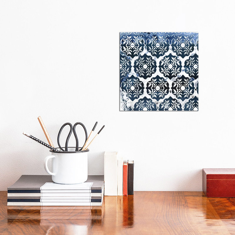 Indigo Impression II by June Erica Vess - Wrapped Canvas Painting, 30.48 cm H x 30.48 cm W