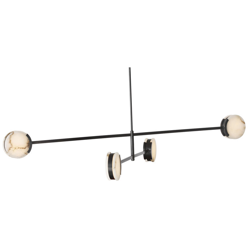 Kelly Wearstler Melange 72" Multi-Positional Chandelier with Alabaster, Bronze
