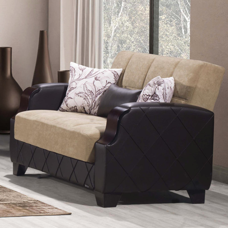 Rangement brun rembourré - Collection pour un bureau pratique convertible avec rangement, fonction