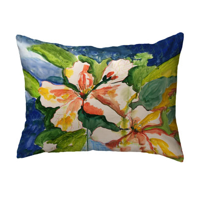 White Hibiscus No Cord Pillow