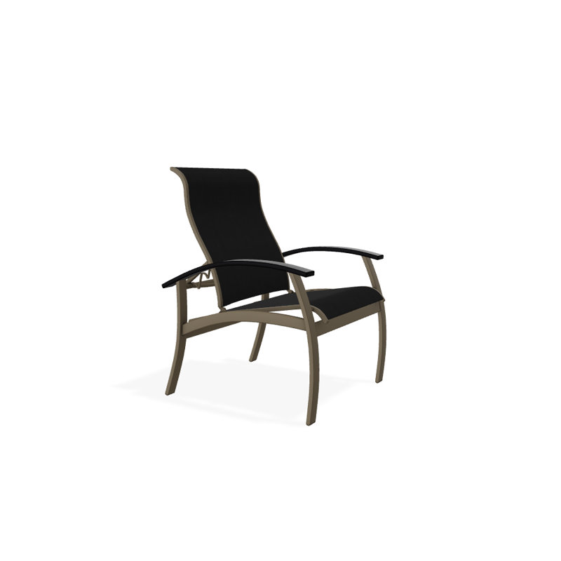 Chaise de patio Askar, Bois de plage texturé, Noir 5D Sunbrella®, Noir