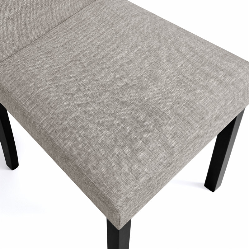 Momordique Solid Wood Parsons Dining Chairs, Rubberwood Upholstered Dinner Chair with Foam Seat, Stain-Resistant Fabric, 2