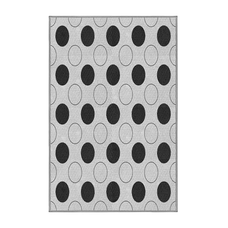 Tapis gris/bleu à motifs, Rectangle 2 pi x 5 pi