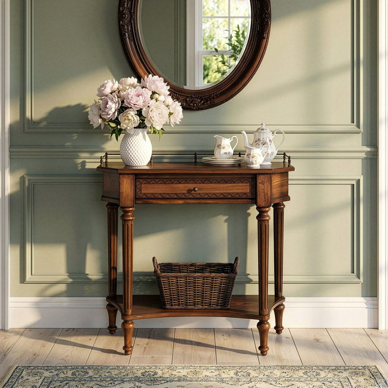 Charleston One Drawer Console Table, Umber