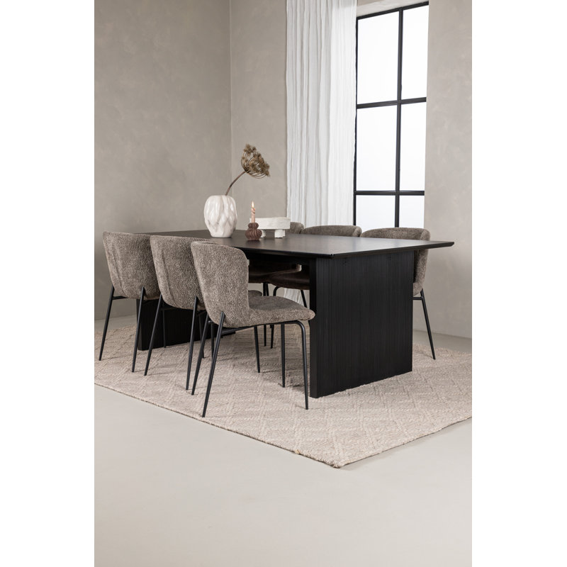 Kylemore 6 - Person Dining Set, Dark Grey, Dark Grey