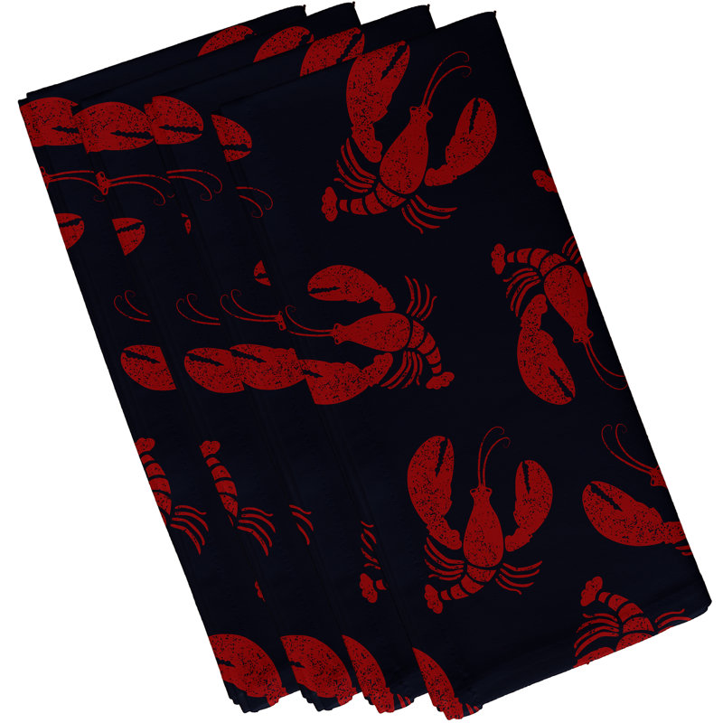 Ludwig Polyester Nautical Square Napkin, 18" W x 18" L, Navy Blue