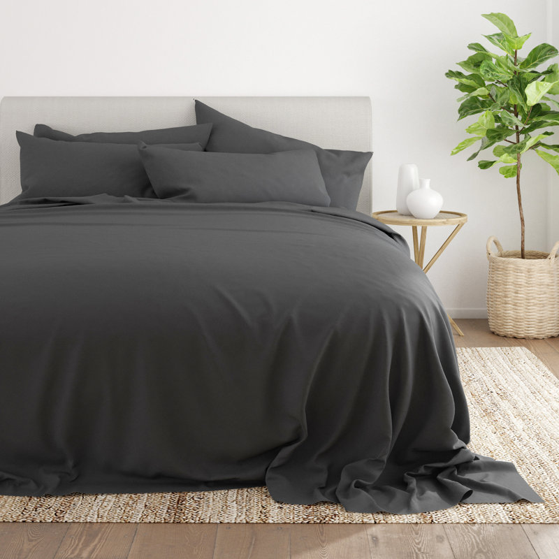 Ensemble de draps ultra-doux en microfibre brossée double 6 pièces - Pochette profonde, infroissable, literie résistante à la décoloration