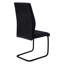 De 2 chaises de salle à manger, aspect cuir noir, revêtement de cuisine moderne en métal stable, base
